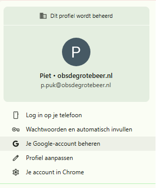 Stap 2: Je Google account beheren