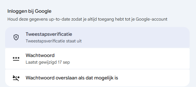 Stap 4: Tweestapsverificatie aanklikken